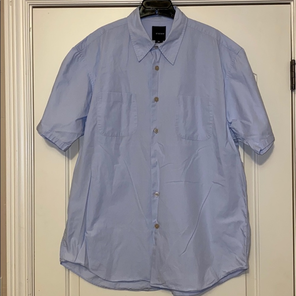 Slates Mens Short Sleeve Button Down Shirt